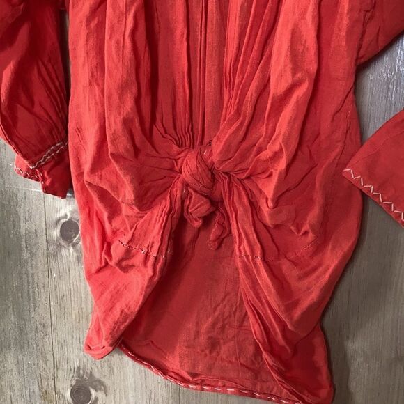 Vintage Tie-Front Embroidered Top - Picture 4 of 5